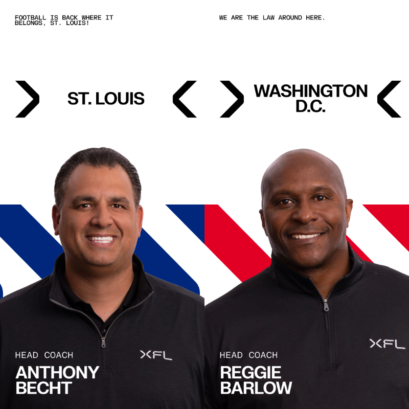 TheUFL's tweet photo. Announcing the cities welcoming their own XFL teams and head coaches who will lead tomorrow’s game.

Swipe through to see all the teams who will be crossing paths.

XFL Coming Soon. Spring 2023. #XFL2023