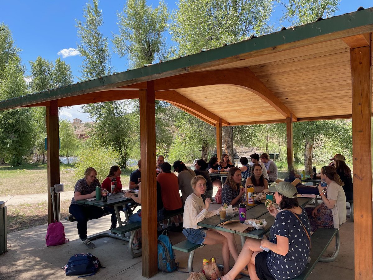 storycatchfest's tweet photo. Lunch field-trip at West Tomichi River Park kicks off the Story Catcher Festival! Food, water and hacky sack--what more could you want? #storycatcher22 https://t.co/dMIsxvh7BS https://t.co/GohLnhyp8Z