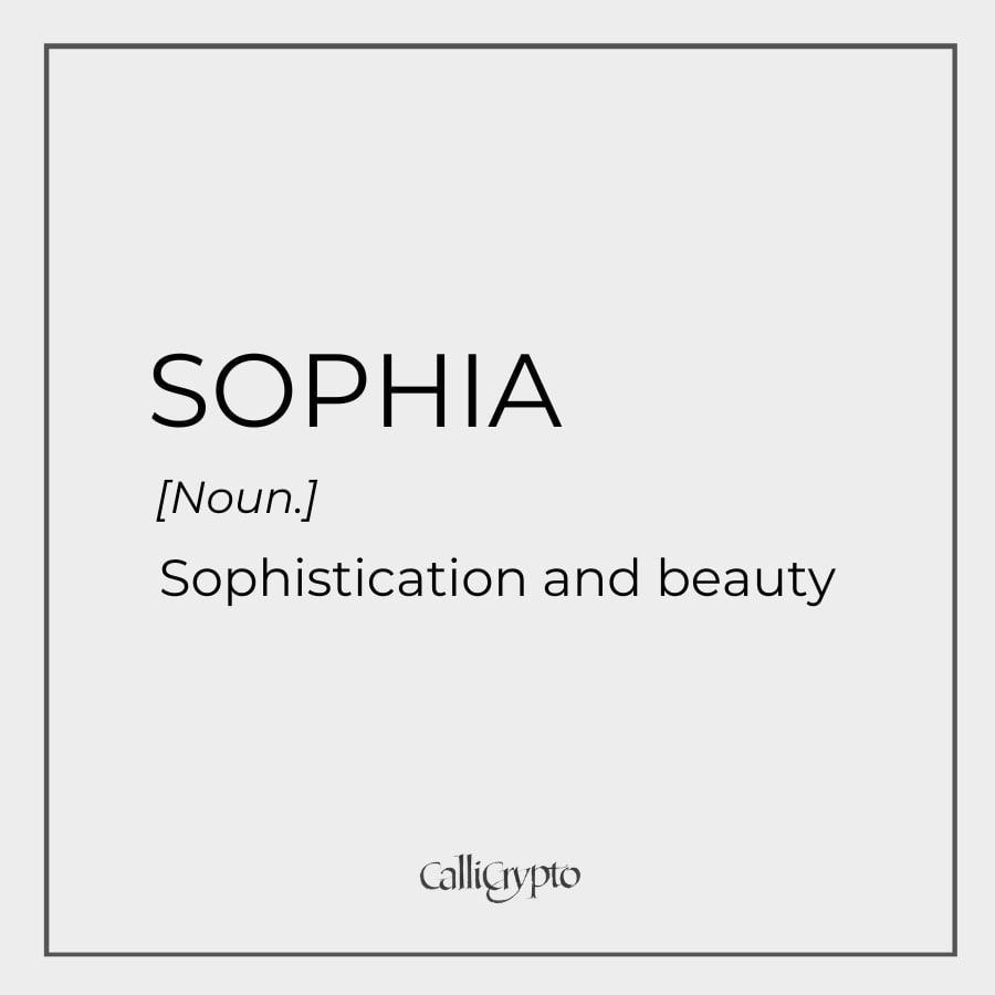 thecallicrypto's tweet photo. #Sophia is a Greek name which means #wisdom and used by European royalty in the Middle Ages. 
This name refers to a girl that not only is beautiful but also full of #positive energy.

#Callicrypto #Calligraphy #NFT #NFTSignature #NFTCollection https://t.co/RRyYEyHpj9