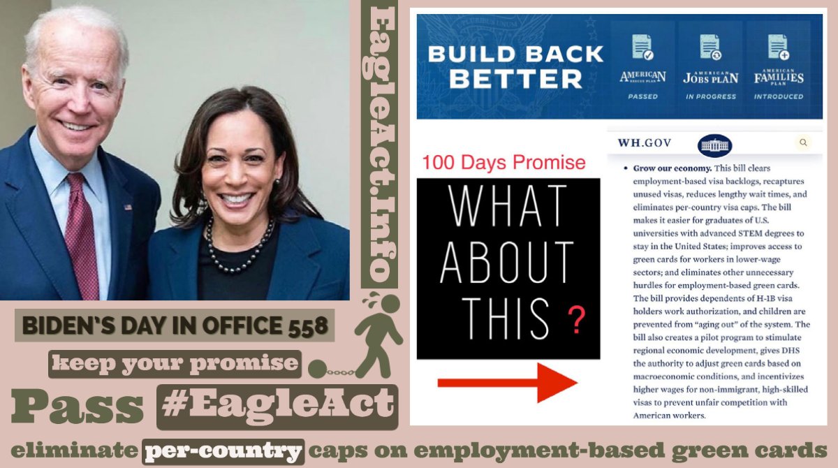 GCBCoalition's tweet photo. .@POTUS, @VP: Day 558; where is your Promise? @SenSchumer @SenatorDurbin @RepZoeLofgren @USCISDirector 

Indian immigrants endure racism👇
—Discriminatory per-country caps
—@USCIS delays processing 485 applications
—#H4EAD Women put out of work
—#H4kids age out

📌PASS #HR3648 https://t.co/aFcWm5ErNi