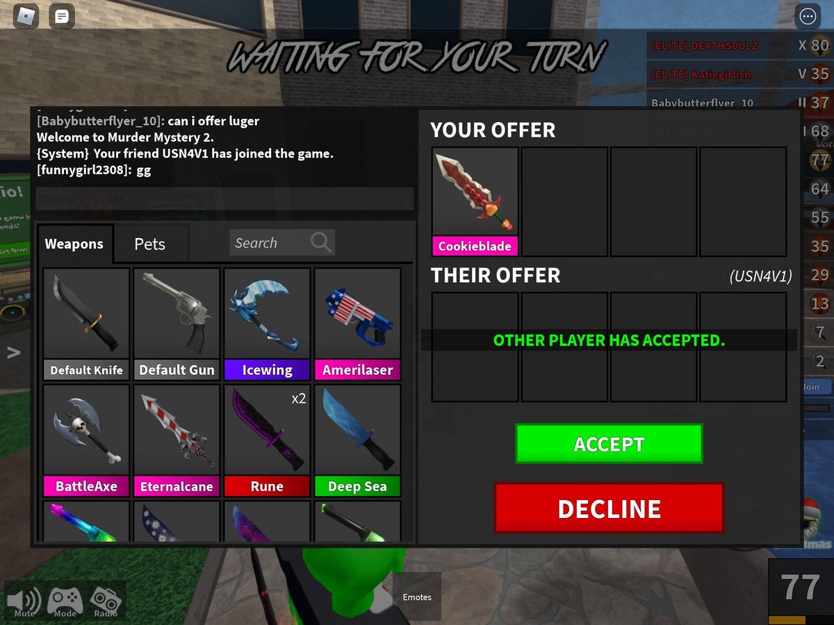 teresae27745805's tweet photo. The user USN4V1 is trusted!! Iโve already done 3 trades whith them when I go first I highly recommend them #tradingproof #crosstrading #trusted #roblox #adoptme #mm2 https://t.co/QSCqiBQpD2