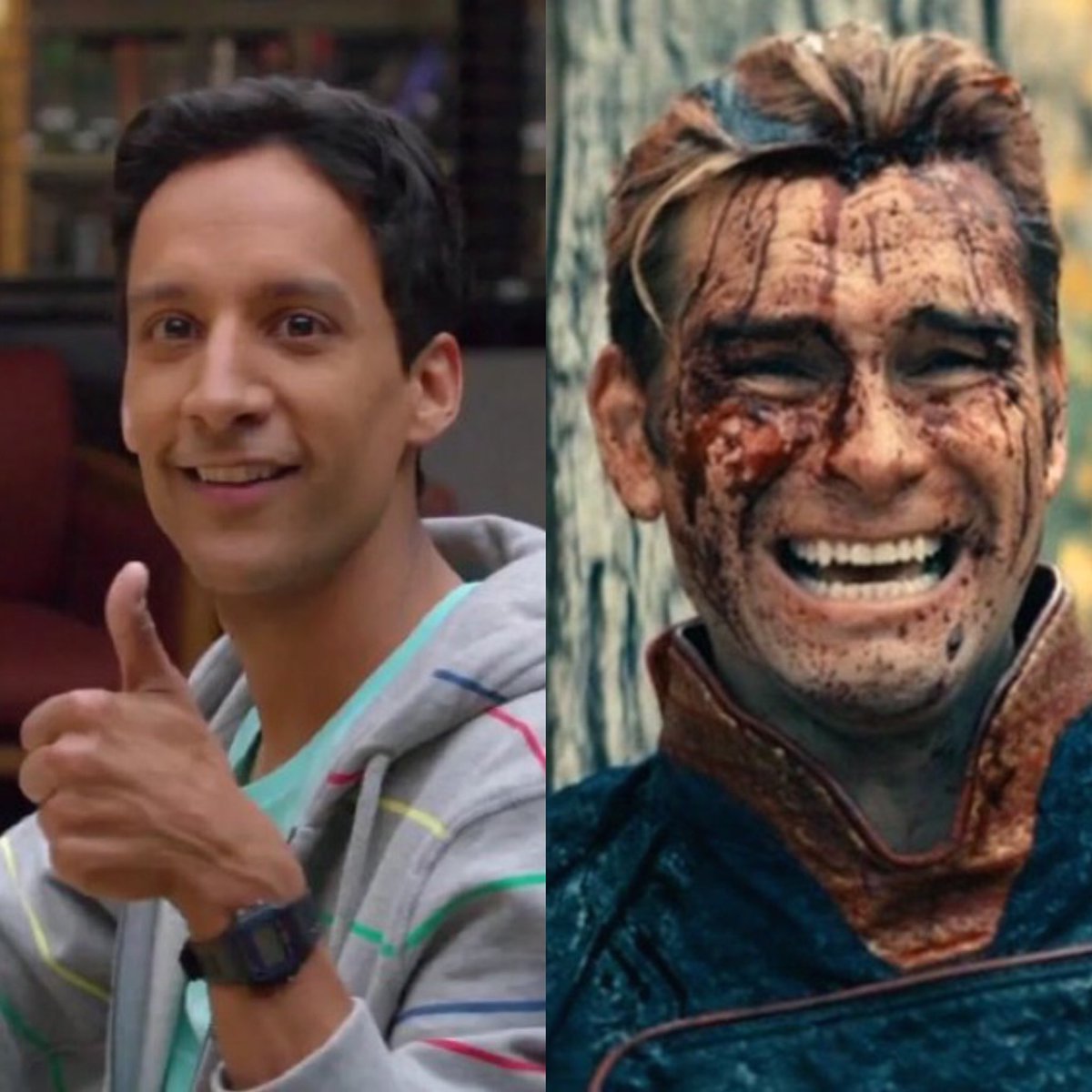 homelandervs's tweet photo. could abed nadir community beat homelander? 
YES👍 https://t.co/cr1fhL3Uvk