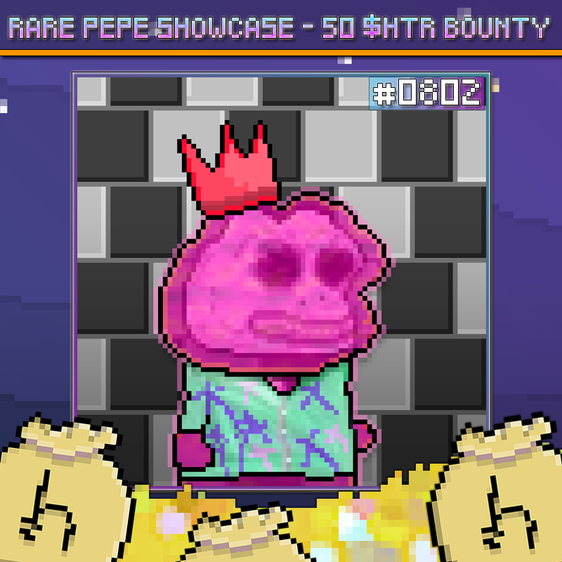 Hola Pepitos - here is our weekly Pepe Bounty! 🐸💎

50 $HTR to the owner of Pepe #0802 - to claim, please DM <a href="/MrClean_783/">Mr. Clean 🐸🤙</a> directly! 🐸📥

Happy Hunting, Pepe Familia! 🐸💰💀