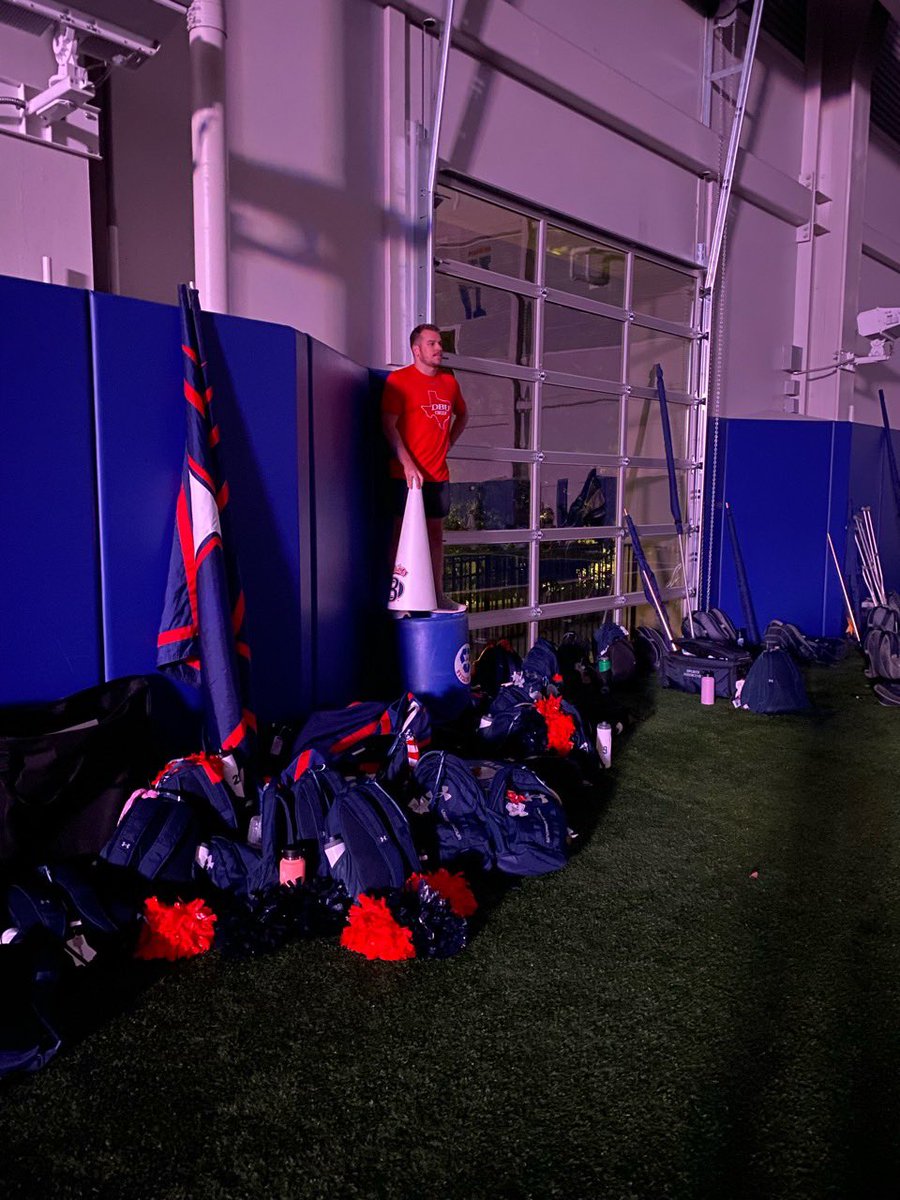 CallieTaylorDBU's tweet photo. When it’s loud, we need to see from higher up and the lights go out.. practice goes on! @DBUCheer https://t.co/x99OV7hjeB