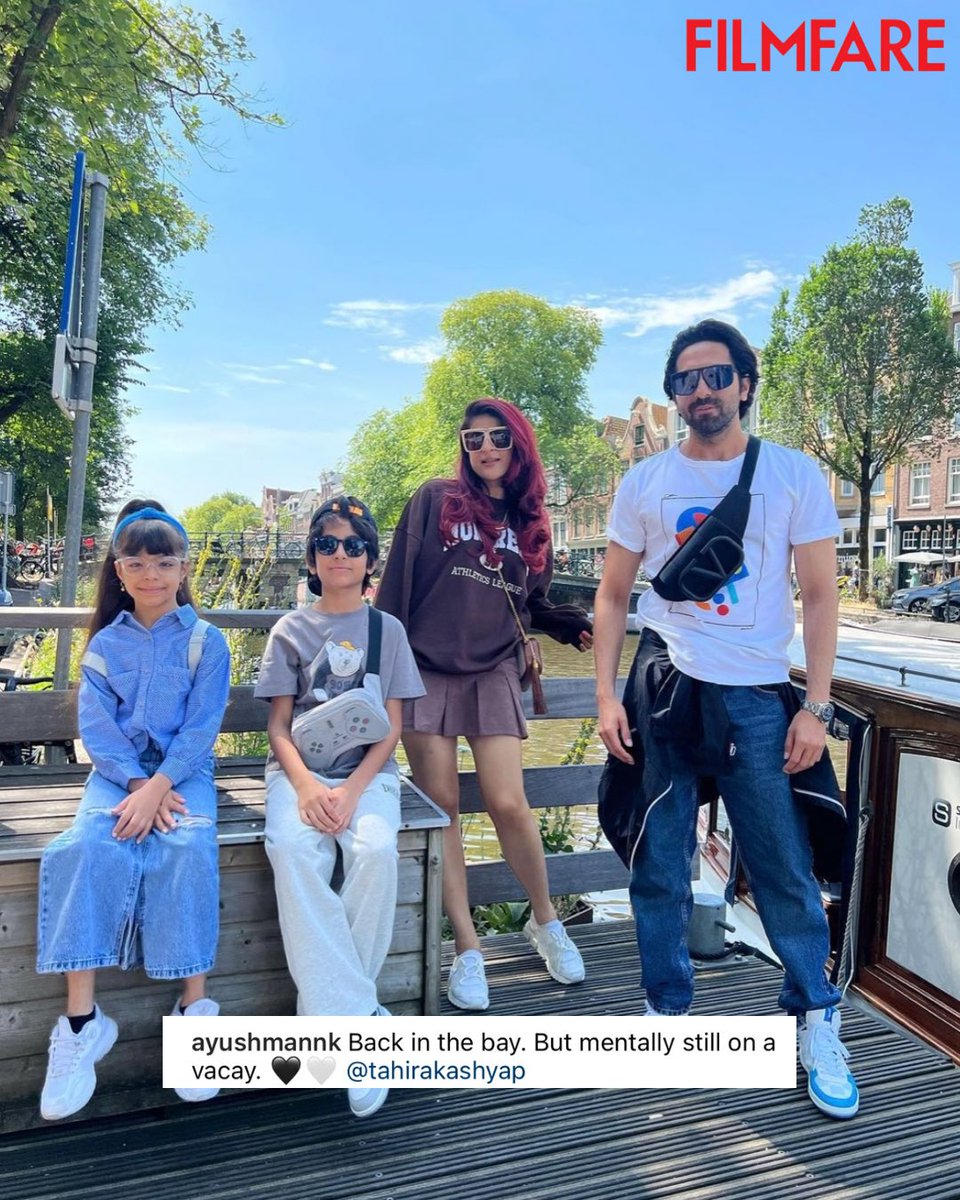 It’s family first for #AyushmannKhurrana who shares a picture with his beautiful wife #TahiraKashyap and children Virajveer and Varushka. ❤️