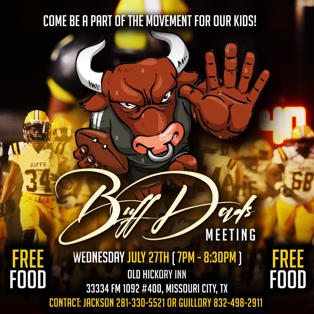 Calling all Buffs Football Dads💛🏈🏈 Come out and help support 〽️block🏈 #buffpride #dads #buildingalegacy