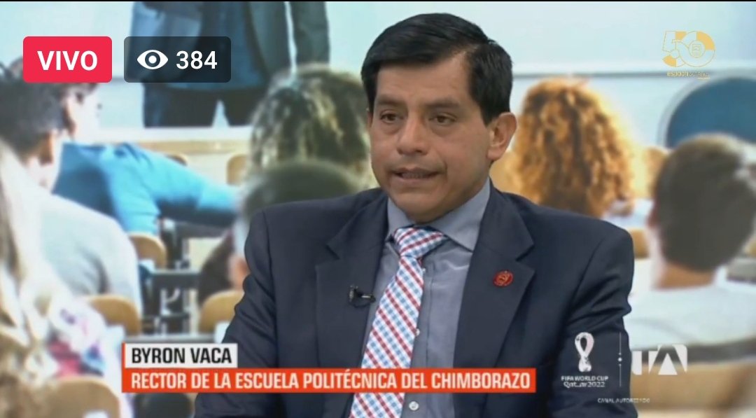 EspochRio's tweet photo. Sigue en vivo la entrevista del Ing. Byron Vaca Ph D., rector de la Escuela Superior Politécnica de Chimborazo @EspochRio en @Hora25Ec con @AndresCarrion2 por Teleamazonas. 🔽
https://t.co/fCt2KZOWAu

#HacemosHistoria https://t.co/tMaf94GNzF