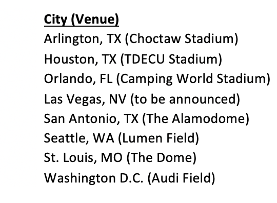 SeifertESPN's tweet photo. NEWS: The XFL will return to 5 cities and swap 3 new ones in 2023. In: Las Vegas, Orlando, San Antonio. Total of 3 teams in Texas. Here is the full list of 8 team locations, and home stadium venues. Team branding to come. https://t.co/vAMJMk9rSI