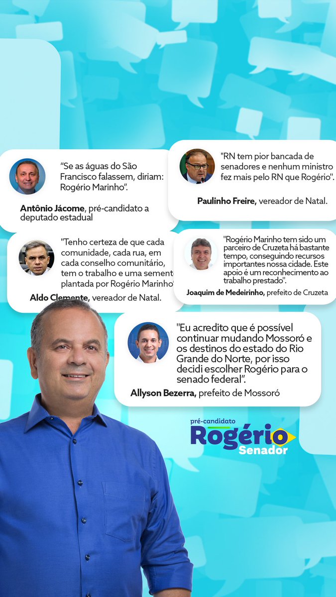 Blogvejarn's tweet image. Faltando 70 dias para as eleições o nome mais cogitado no Rio Grande do Norte para o Senado é o de Rogério Marinho algumas lideranças políticas sugerem ele como senador do Estado?