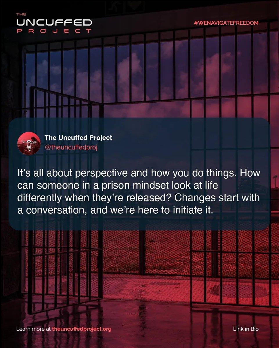 It's all about perspective and how you do things. How can someone in a prison mindset look at life differently when they're released? Changes start with a conversation, and we're here to initiate it.