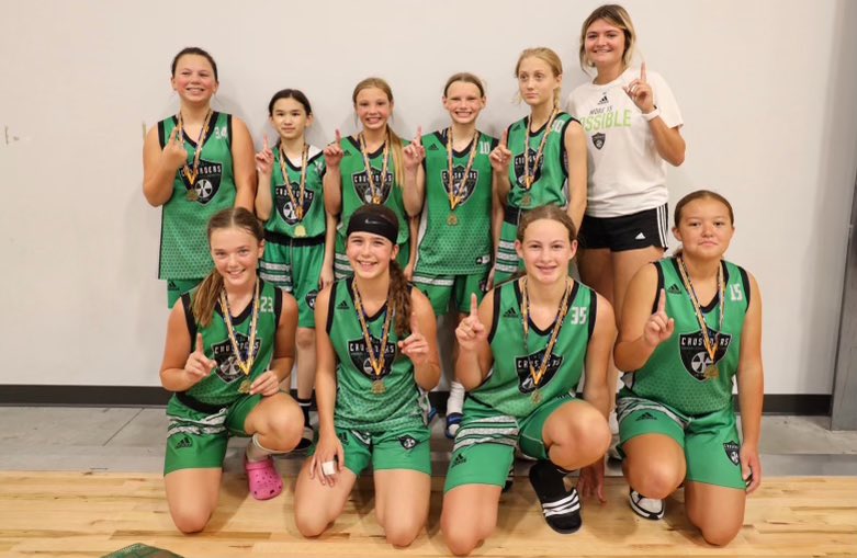 crusader_girls's tweet photo. Congrats to 6th grade Baumert on their championship this weekend in the SCB Midwest Slam Fest. Way to finish the season! #EarnYourRight https://t.co/aUPxYQuBeB