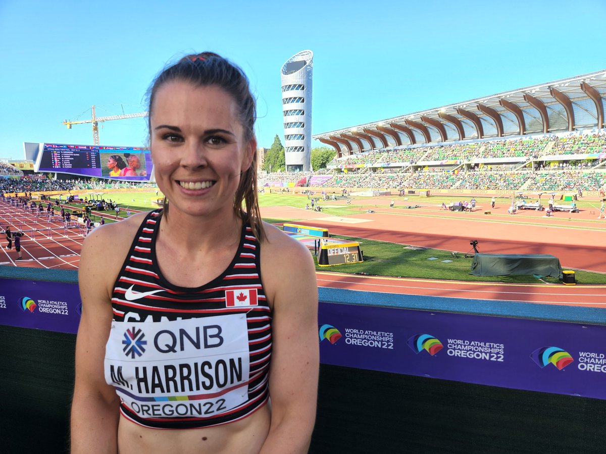 Better and better everyday! <a href="/mich815/">Michelle Harrison</a> 🇨🇦 PB SEMI 100mH 12.74 <a href="/WCHoregon22/">World Athletics Championships Oregon22</a> <a href="/cbc/">CBC</a> <a href="/cbcsports/">CBC Sports</a> <a href="/CBCOlympics/">CBC Olympics</a> <a href="/AthleticsCanada/">Athletics Canada</a> <a href="/TeamCanada/">Team Canada</a> <a href="/WorldAthletics/">World Athletics</a> Next stop for Michelle <a href="/birminghamcg22/">Birmingham 2022</a> <a href="/CwthSportCAN/">Commonwealth Sport Canada</a>
