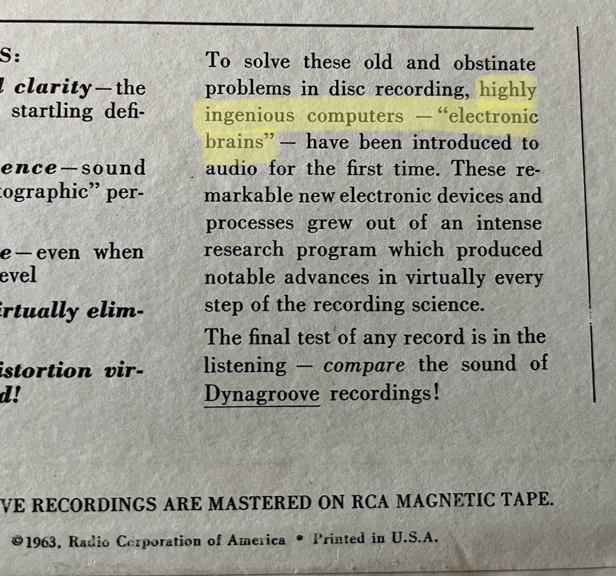 For a time, records had entire novels on the back of the jacket and it’s always a good read