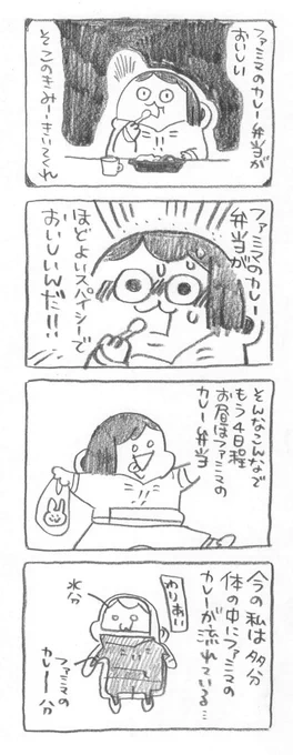 ファミマの300円いかないくらいの嬉しいお値段のカレー弁当がとっても美味しい今日この頃です。ほどよくスパイシー!木村書店の近くにファミマがあるのが嬉しいです! 