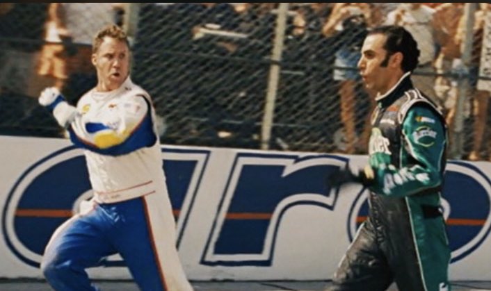 BlackFlagMatter's tweet photo. This is the first time since 2005 that 3rd place was declared the winner. 

Cal Naughton Jr was declared the winner after Ricky Bobby and Jean Girard ran to the finish line in the UAW-Ford 500.

#NASCAR https://t.co/jjUn6Qdnnp