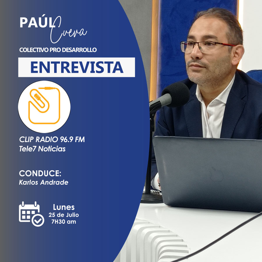 #Entrevistas 

Este lunes mantendremos un diálogo con los amigos de ClipRadio. Los invito a todos a seguir la entrevista.

⌚ Lunes 25 de julio, 07h30 am
📍  Clip Radio 96.9 FM
