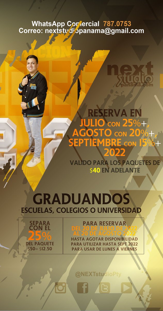 nextstudiopty's tweet photo. Ven por la promo de Medio Año y aprovecha Mas Beneficios para los Graduandos 2022. https://t.co/JcwgmdY17y