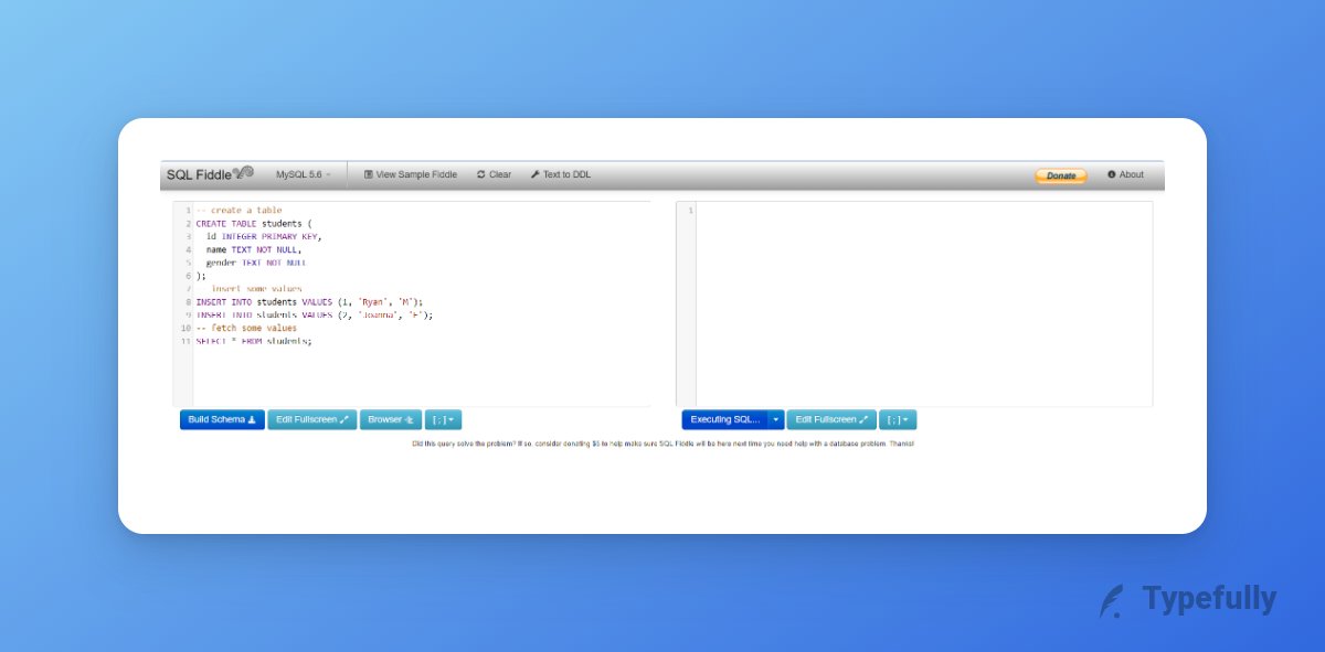 6 Online SQL IDEs to Practice SQL: 🧵👇 - Thread from Vikas Rajput ...