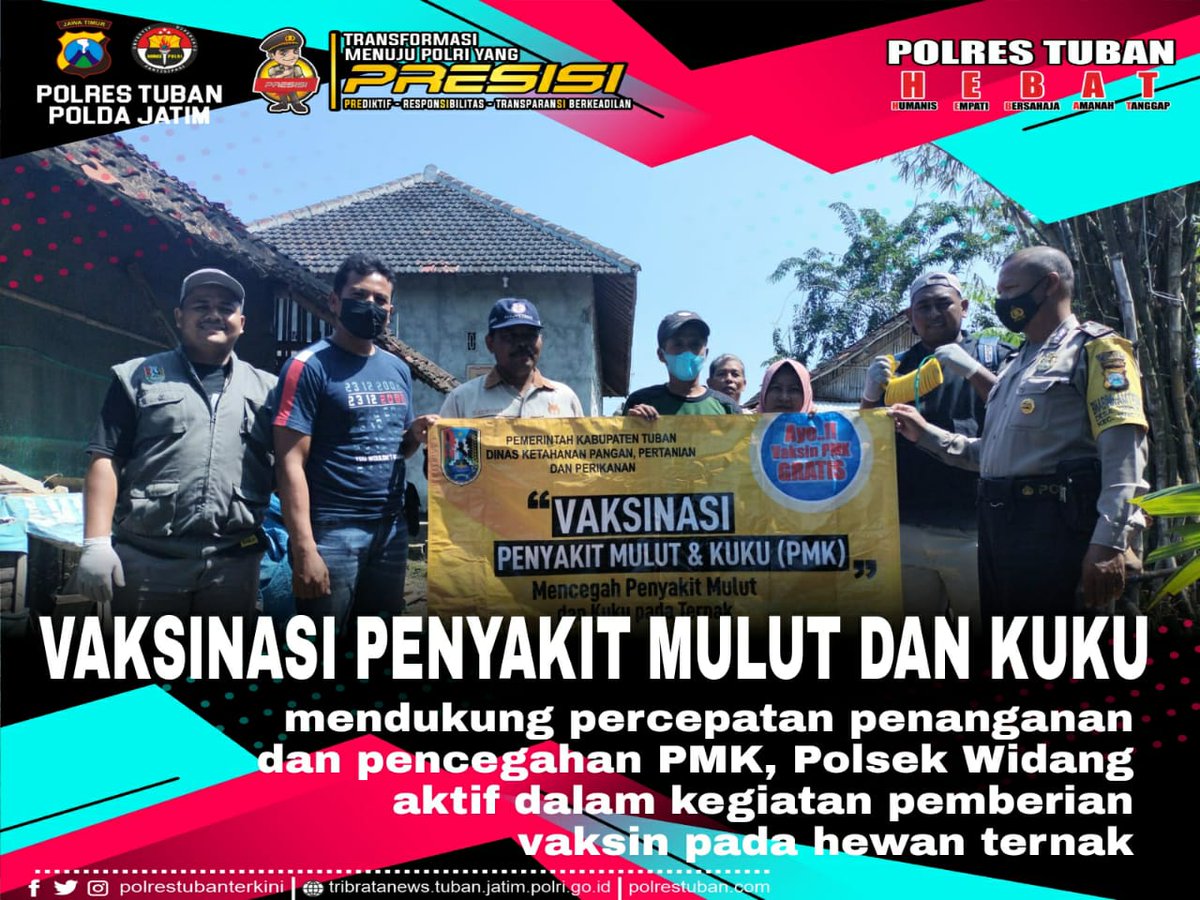 mbah_8's tweet photo. Vaksinasi Penyakit Mulut dan Kaki
Polsek Widang https://t.co/xfmzCCwIYr