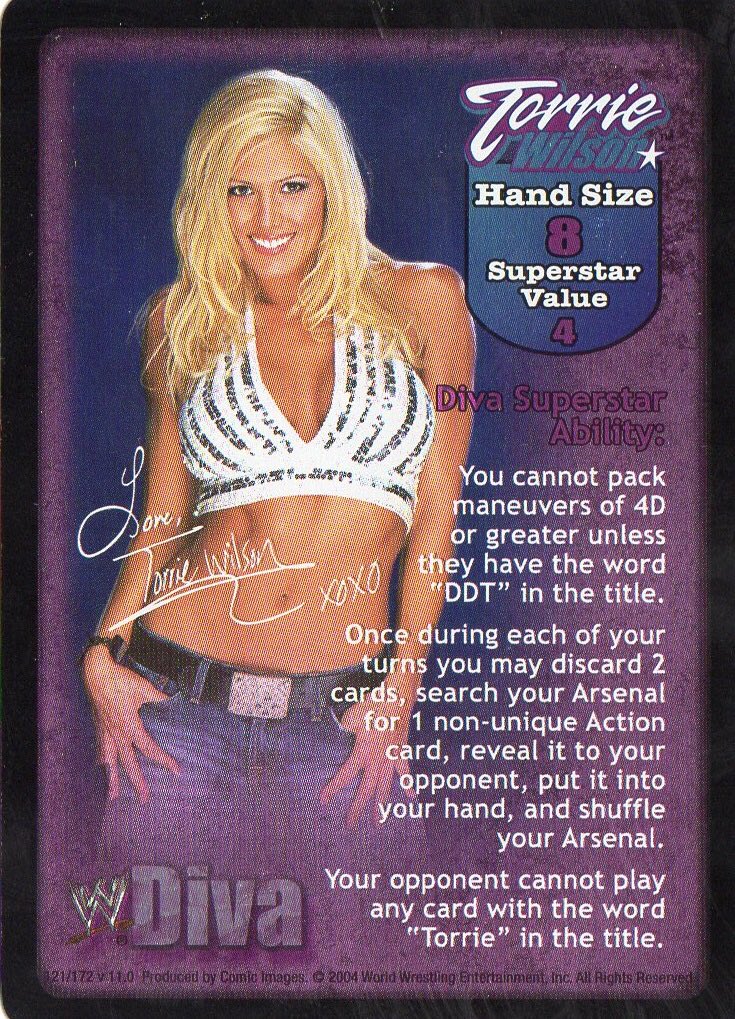 WrestlingTradi2's tweet photo. BIRTHDAY SHOUTOUT: Happy Birthday to, @Torrie11! What are your favorite #WrestlingTradingCards of hers? 😎 #WTC #wrestlingcards #thehobby #collecting #birthday #tradingcards #checklists #HOF #legend #RawDeal #ComicImages #ccg #TorrieWilson #gaming #tcg https://t.co/GK8Vo830ul