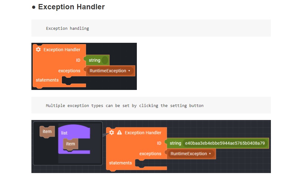 SyncTree_Studio's tweet image. 💡#SyncTree Block Introduction
[Exception] Exception Handler
: Exception handling
: Multiple exception types can be set by clicking the setting button
✔ bit.ly/3Oxp8KH

✔ Find out more and free to try: bit.ly/3xIFhIt
#Nocode #Backend #API