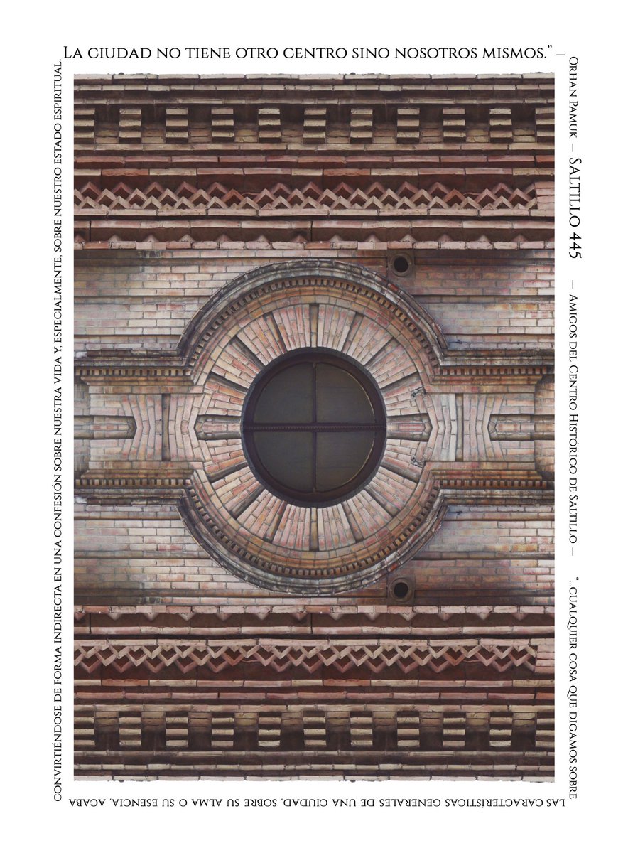 CentroSaltillo's tweet photo. “La ciudad no tiene otro centro sino nosotros mismos.” Orhan Pamuk

#SALTILLO445
Arte: Vinicio Fabila
Diseño y Edición: @SarayColin  
Impresion Serigráfica: Nacho Domínguez/ Taller Ixtle 
Idea y dirección: @checocast https://t.co/OKNghw8mGf