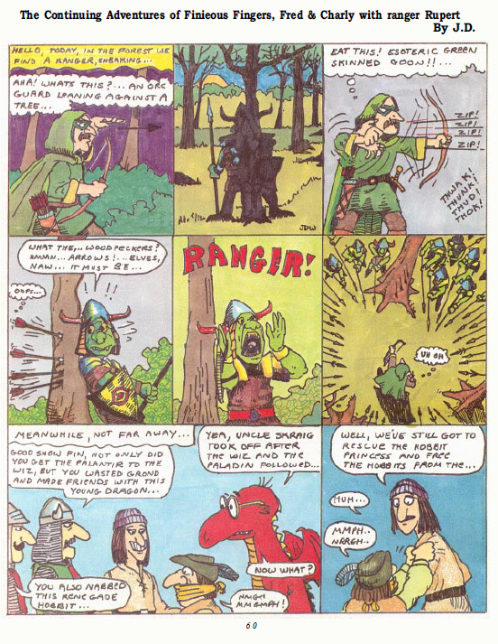 CalstaffTheGold's tweet photo. From The Dragon #38 (Jun/80), episode 26 of "The Continuing Adventures of Finieous Fingers, Fred & Charly with ranger Rupert" by JD Webster.
#GamingComics https://t.co/fiVhBT7xjj
