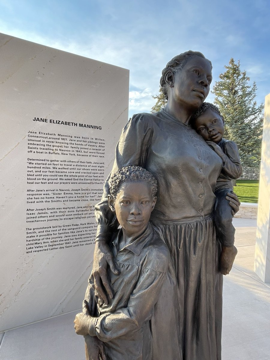 MikeLMower's tweet photo. Blessed, honored Pioneers.  ❤️ Jane Elizabeth Manning, Green Flake, Hark Wales &amp; Oscar Smith.  #ThisIsThePlace. https://t.co/r6l2ECSDN8