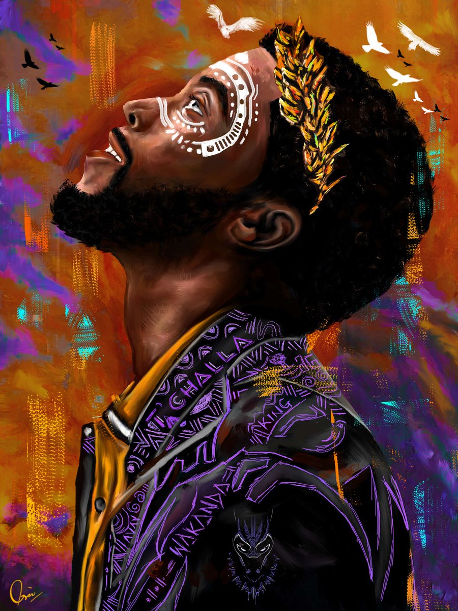 RT @Crixtover: A painting I made of Chadwick Boseman. https://t.co/pBGmTdx68S