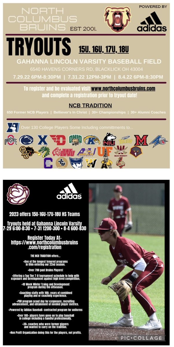ncbruins's tweet photo. It’s Tryout Week!!! This Friday we begin to build our rosters. Get registered and make your mark on the Bruins 22 year tradition.
https://t.co/nDtSOwuXN6
#OurWay #EST2001 #BruCrew #JoinTheTradition https://t.co/U9JPtcWkLl
