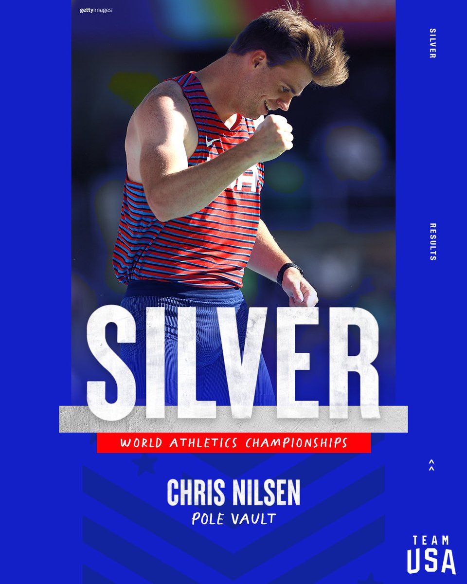 Air Nilsen! ✈️

Olympic silver medalist <a href="/ChrisNilsen2/">Chris Nilsen</a> clears 5.94m for silver in the men's pole vault. 

#WorldAthleticsChamps x #WCHOregon22