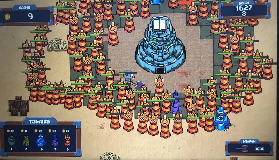 The tower defending the tower defending the tower defending