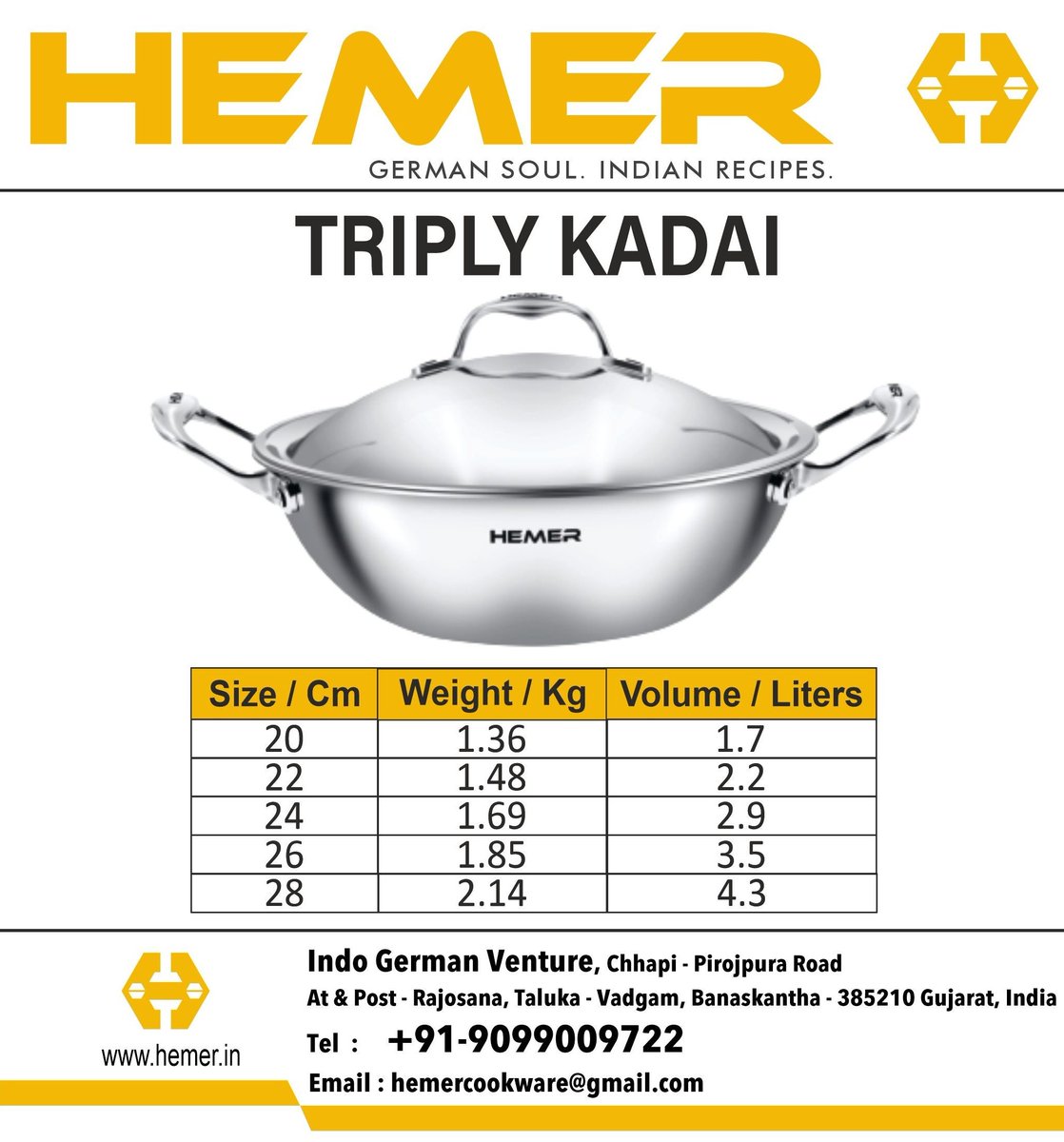 CookwareHemer's tweet image. Triply Kadai Hemer