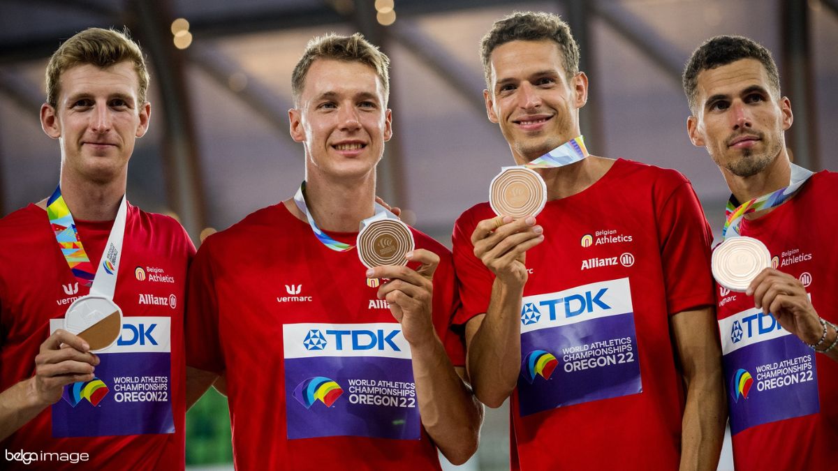 🏃‍♂️🏃‍♂️🏃‍♂️🏃‍♂️ A new #Belgian high-level performance: the #BelgianTornados took the #bronze medal at the #4x400m #relay at the world athletics championship in #Oregon! Congratulations to #DylanBorlée, #JulienWatrin, #AlexanderDoom and #KevinBorlée! 🇧🇪 🥳