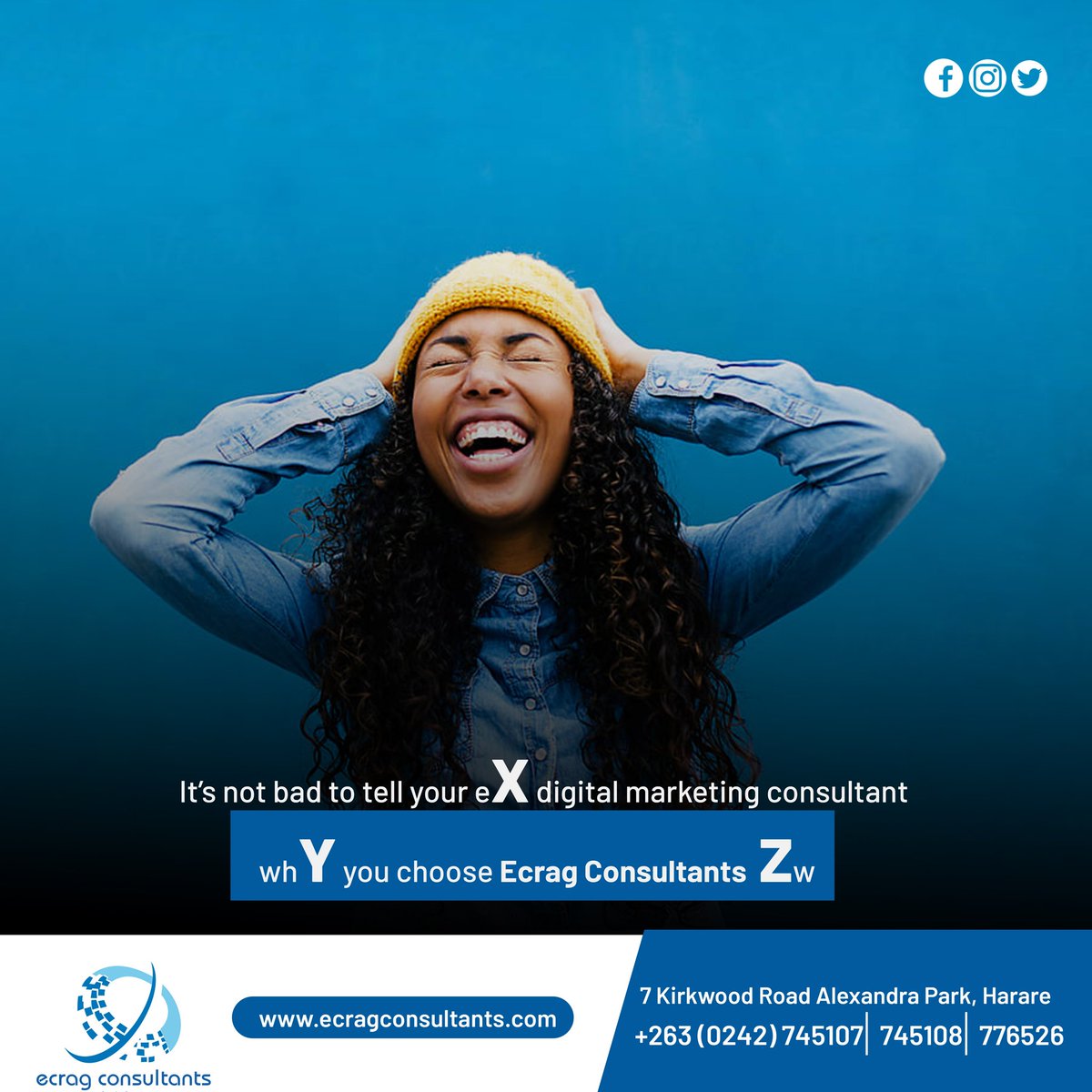 consultecrag's tweet photo. Being with the best digital marketing consultant team is ideal for business and it's not bad to tell your eX digital marketing consultant whY you choose Ecrag Consultants Zw. 
# XYZ https://t.co/pQRMSBA5FP