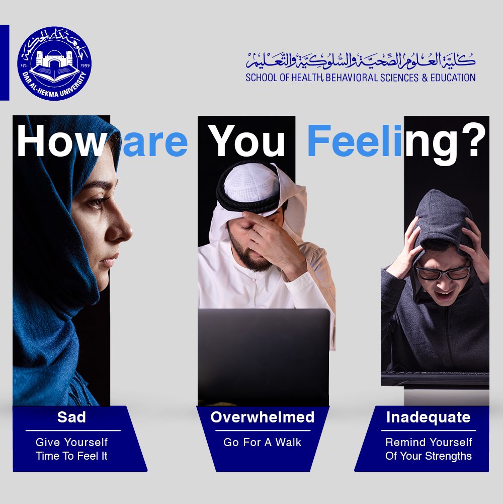 Health_dah's tweet photo. When you're a student, it's good to remember that many people struggle with things like feeling overwhelmed, inadequate or sad. It's part of the journey, but there are counselors and support networks on campus that are there to help. 

#dahuniversity #ksa #jeddah #health #student https://t.co/tYz4y4VJ35