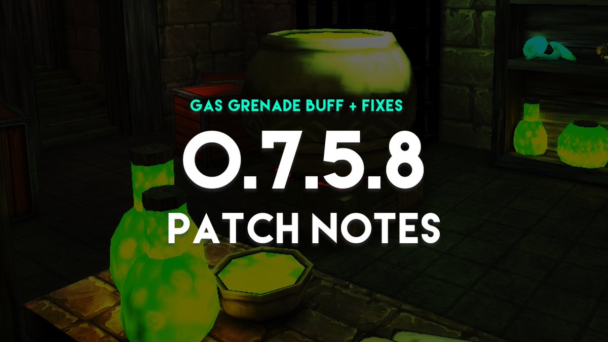 gunraidersvr's tweet photo. Patch Notes 0.7.5.8 - Gas Grenade Buff + Fixes!

We've increased the fire rate on the Gas Grenades and given them a higher damage tick rate to make them more viable.  Also a handful of fixes from issues introduced in the last patch have gone out. https://t.co/Mkauic59za