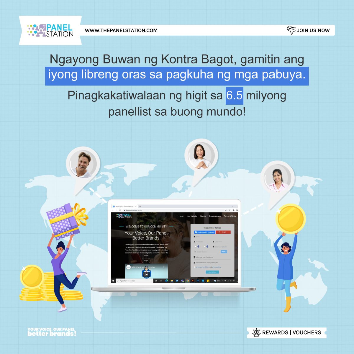 TPS_Philippines's tweet photo. Iwasan ang pagkabagot sa pamamagitan ng pagsagot ng mga interesanteng mga survey at kwestyonaryo. At babayaran namin ang iyong pagsisikap sa pamamagitan ng mga gift card, voucher mula Amazon, PayPal, Lazada, at marami pang iba! 🤩🎁🧧
.
.
#thepanelstation #tps #onlinepaidsurveys https://t.co/9G7YF9YP4S