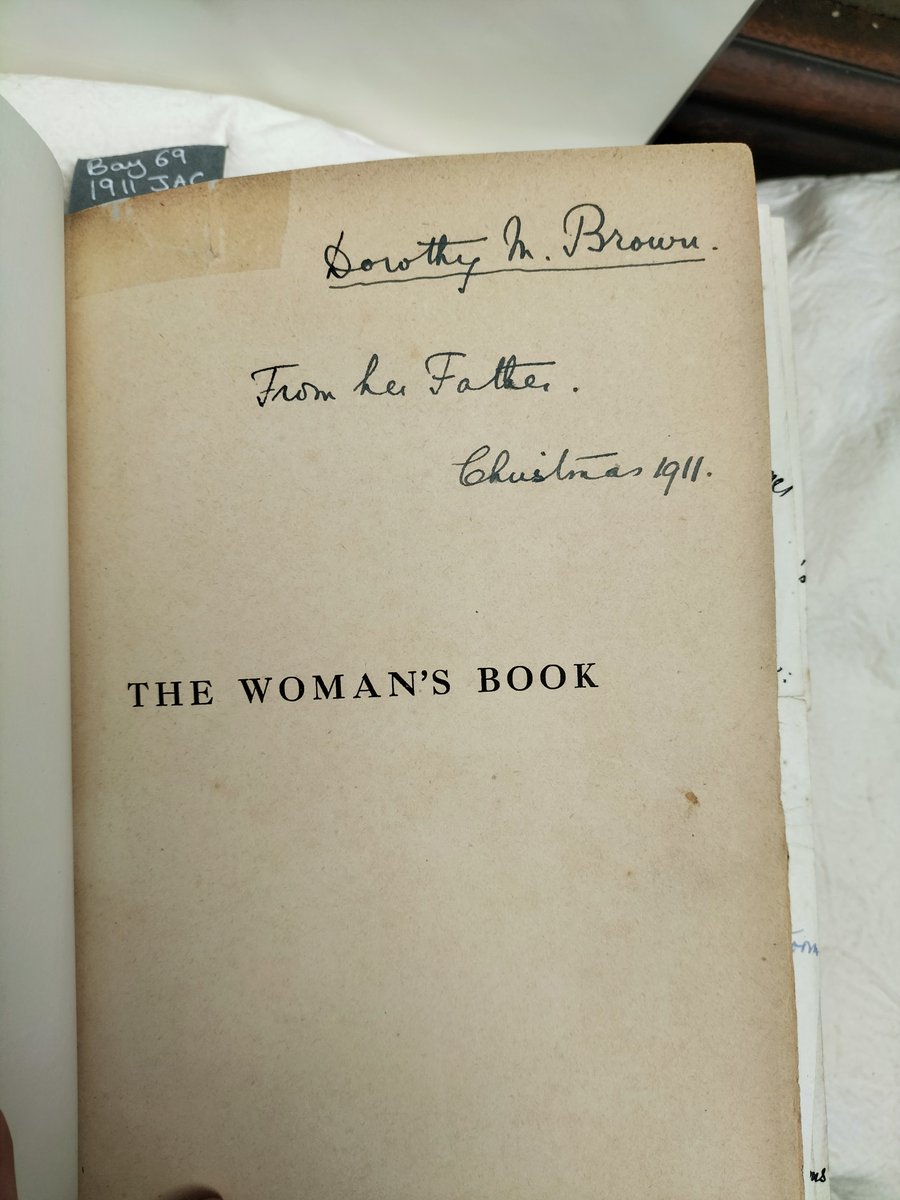 DExInstitution's tweet photo. Found between the pages of The Woman's Book, containing 'everything a woman ought to know' - lists of daily duties assigned to maids at Barton Hall, Kingskerswell, near Torquay.
The book is currently on display in the Outer Library as part of the Motherhood in Devon exhibition. https://t.co/TWbGXfKV7O
