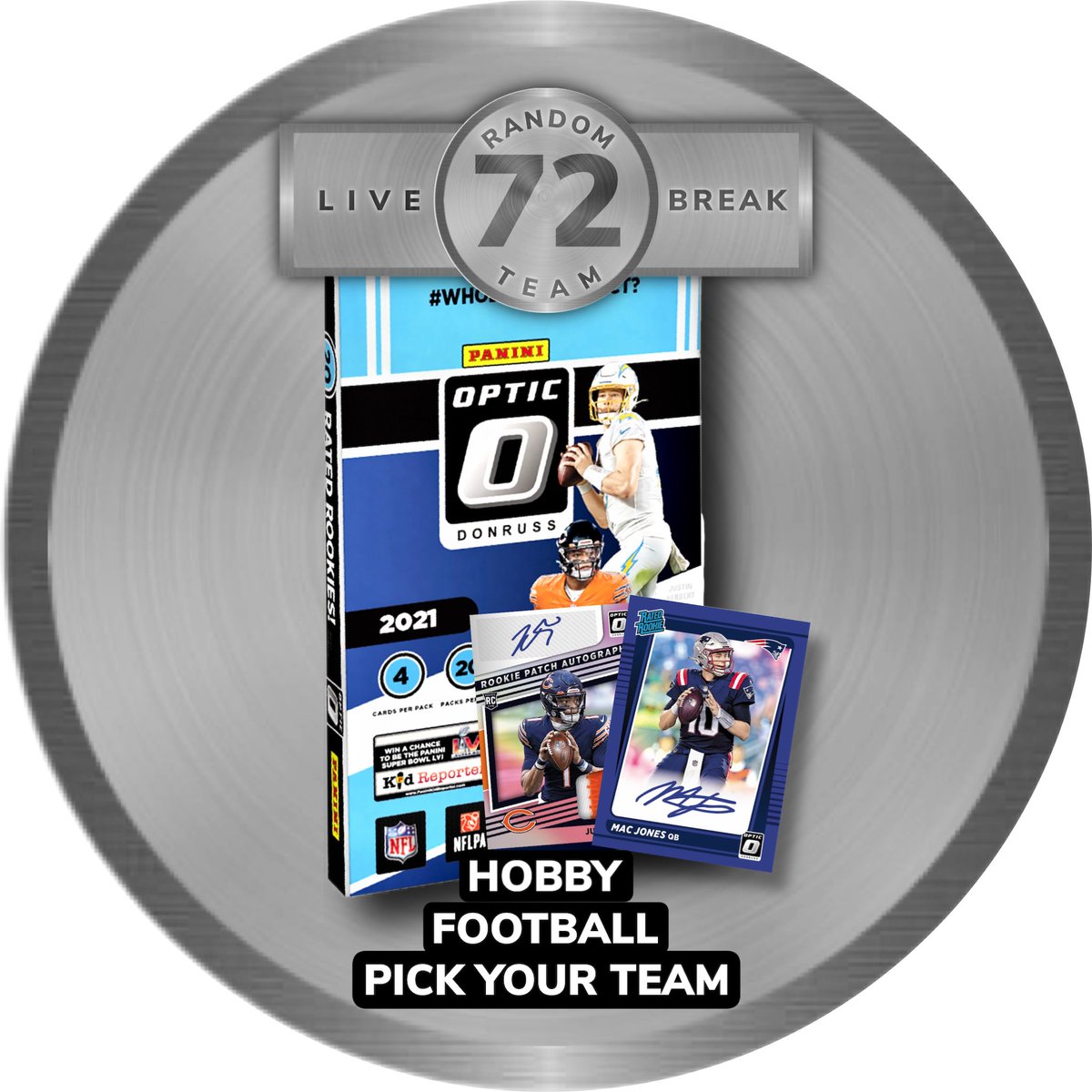 Shorebreaktrade's tweet photo. 2021 Panini Optic Hobby - Random Team Break 72! On Sale Now at https://t.co/hh3AXCZYlj https://t.co/82U9QQfXQG