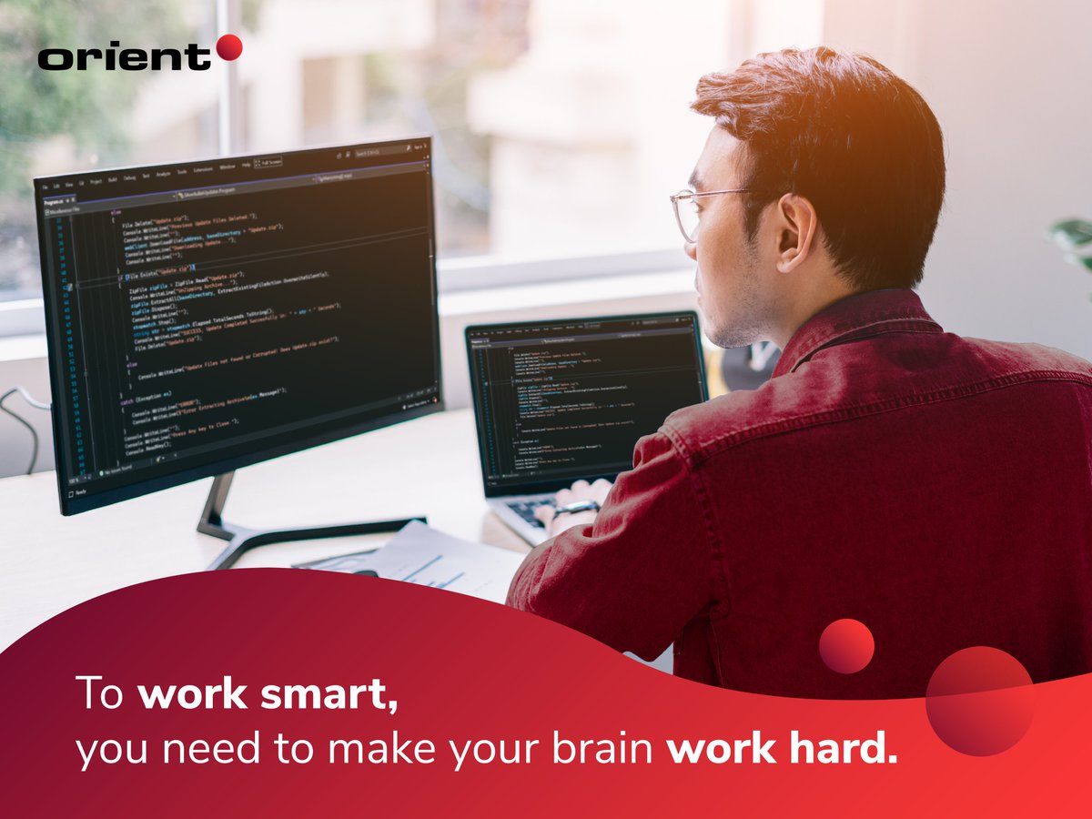 OrientInfo's tweet photo. “To work smart, you need to make your brain work hard.”

At Orient, we believe that an employee who applies all the tactics of SMART WORK is a real asset to a company.
Comment below if you agree with Orient!

#smartwork #hardwork #outsourcingcompany #Orient #OrientSoftware https://t.co/2KzFEdmi9O