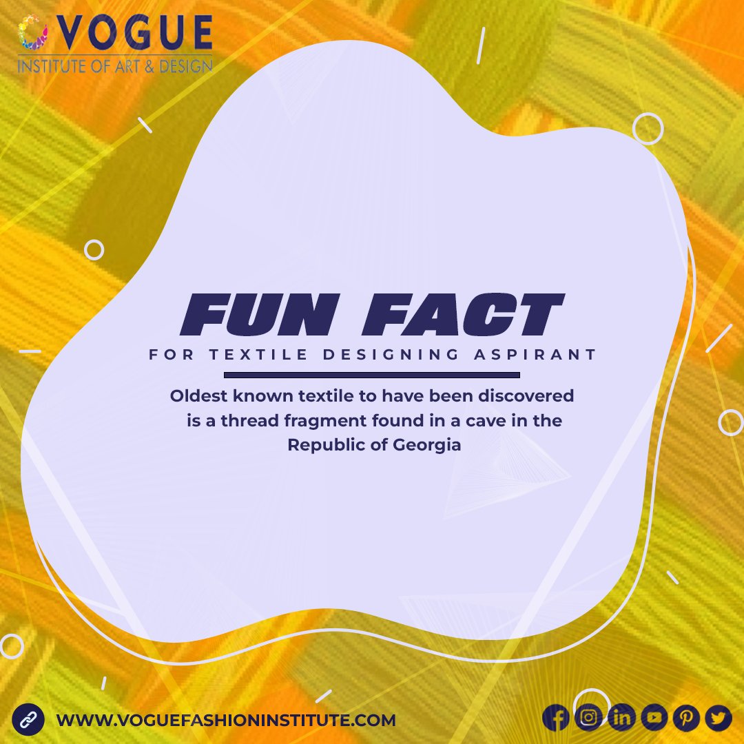 institute_vogue's tweet image. Fun Fact for textile designing aspirant #TextileDesigning 

#VogueInstituteOfArtandDesign #VogueInstitute #Bangalore #FunFact
