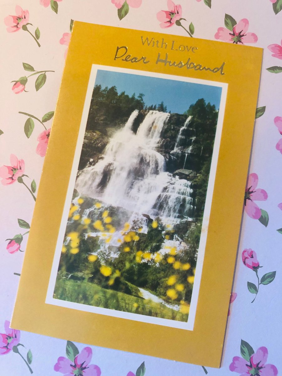 WatsonsVintage's tweet photo. An unusual and nostalgic card in my #etsyshop : EXTREMELY RARE Vintage Circa 1960s 'With Love Dear Husband' Birthday Card #RetroCard #WaterfallScene #PhotoCard #SentimentalVerse #RetroLover https://t.co/pFwZvl2woW #Rare #1960s #Vintage #HusbandBirthdayCard #NostalgicCard #Scenic https://t.co/CNT9LI4hx4