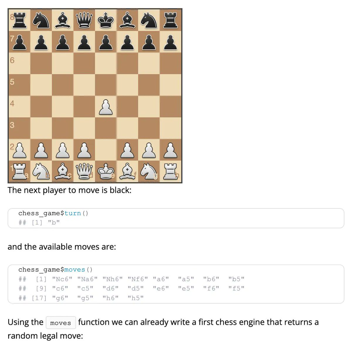 Programming a simple minimax chess engine in R