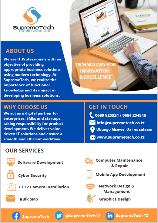 SupremeTechTz's tweet photo. A place where technology matter,come and join us💻🖱️ https://t.co/HzfHI51I6r