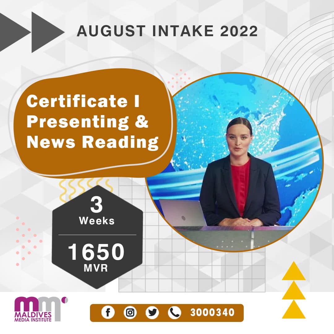 Application link: forms.gle/6uQJMrXa5H9Xom…
Apply now and Learn the basics of presenting and news reading in only 3 weeks and get 15+ hours of industry experience now at the affordable price of MVR 1,650! (46% price reduction)