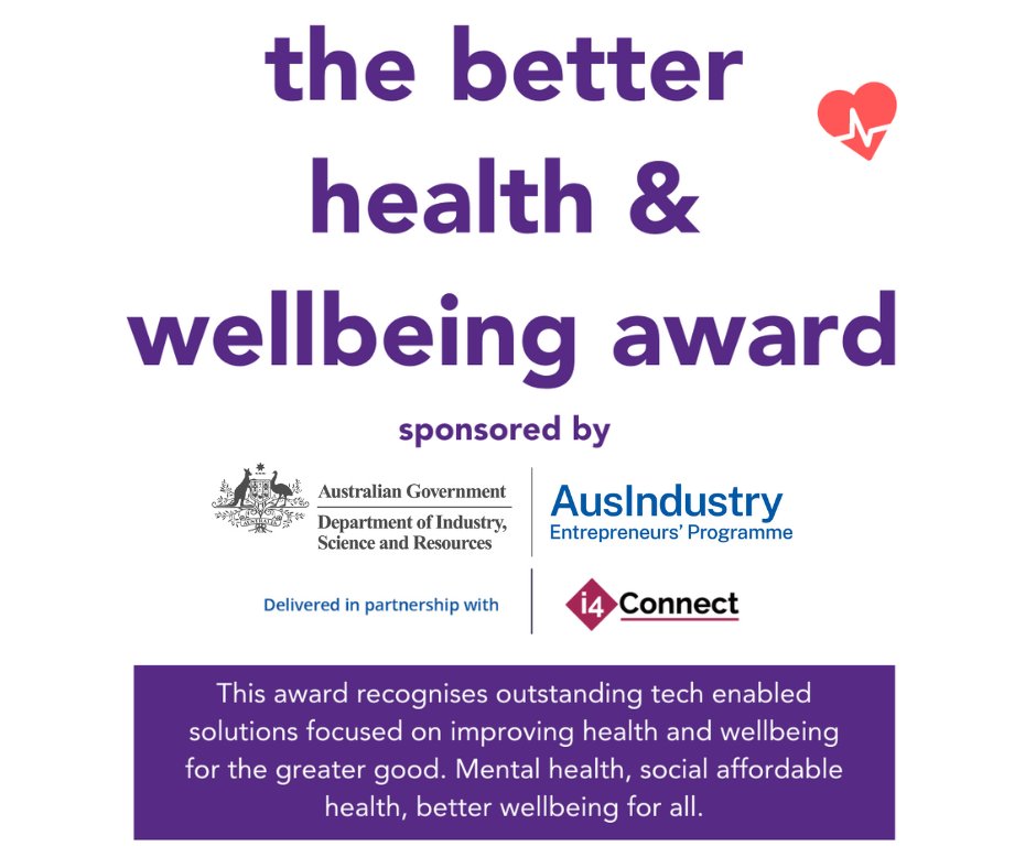 I4Connect's tweet photo. i4 Connect is excited to be sponsoring the Better Health and Wellbeing Award.
For any tech entrepreneurs who can demonstrate that their ideas (enabled by #technology) will create a positive change, we encourage you to apply.

https://t.co/zBcIshHDTS

#startups #innovation https://t.co/4vubCJHG64
