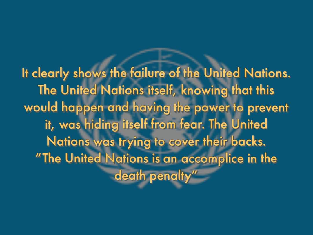 " လူသတ်မှုကြံရာပါ ကုလသမဂ္ဂ "

ကုလသမဂ္ဂရဲ့ ကျရှုံးမှုကို အတိအလင်းပြလိုက်တာ။ ကုလသမဂ္ဂကိုယ်တိုင် ဒီလိုဖြစ်လာမှာသိသိနဲ့ တားမြစ်နိုင်တဲ့အင်အားရှိလျက်နဲ့ စိုးရိမ်တယ်ဆိုတာနဲ့ပဲ ကိုယ့်ကိုကိုယ် ဖုံးကွယ်နေခဲ့ကြတယ်။
#UnitedNations <a href="/RapporteurUn/">UN Special Rapporteur Tom Andrews</a> <a href="/UNHumanRights/">UN Human Rights</a> <a href="/UNinMyanmar/">United Nations in Myanmar</a>

#credit