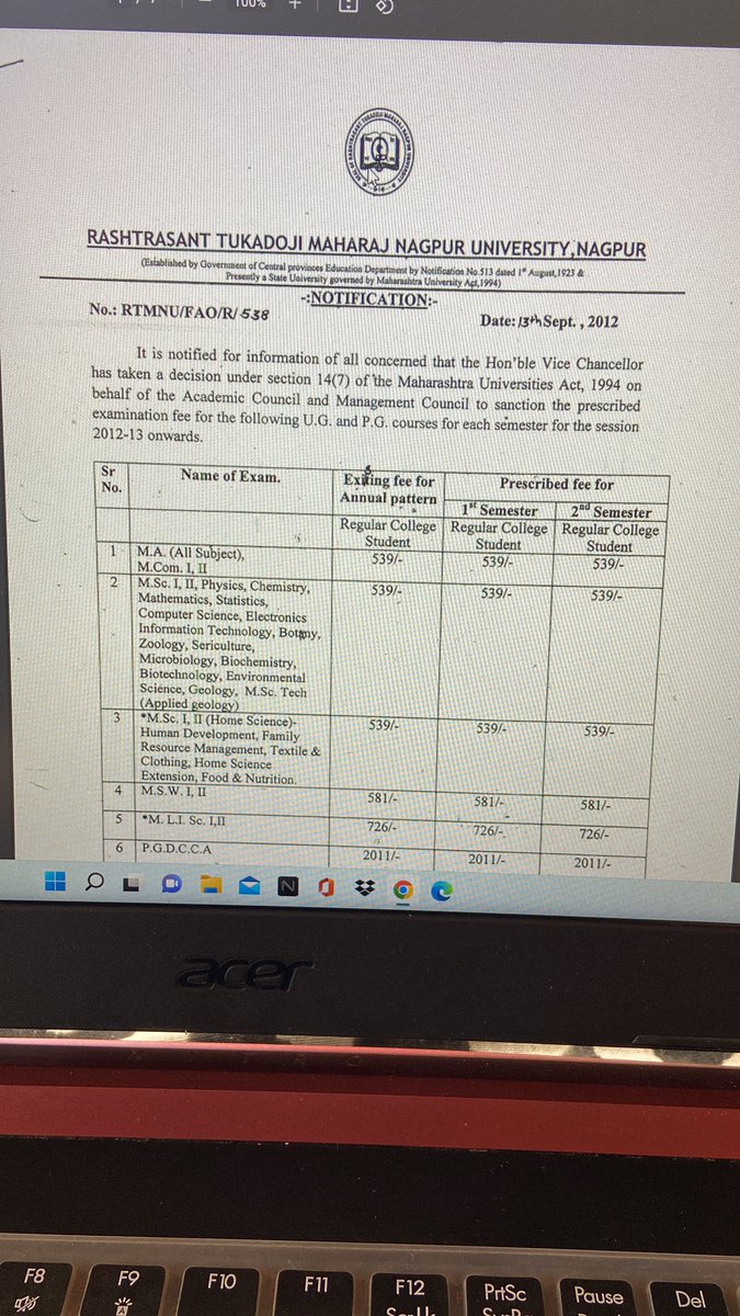 SachinPisar's tweet photo. Rtmnu Website shows the Fees structure of session 2012-13 for UG/PG courses is it same for 2022 session ???
If not then it should be update immediately @RtmUniversity @TOI_Nagpur @rtmnusuofficial @RtmnuAbvp @SGattewar_NGP https://t.co/qGvEeRrUUv