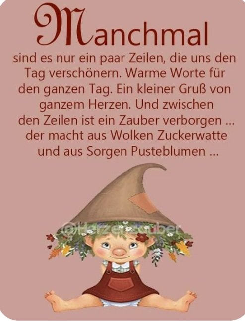 Ich wünsche euch allen genau diesen Tag: Worte, die das Herz berühren. Taten, die die Augen feuchten vor Rührung. 🍀🍀🍀🍀🍀
